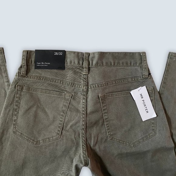 New Club Monaco Super Slim Denim Green Jeans Size 28/32 - Picture 5 of 5